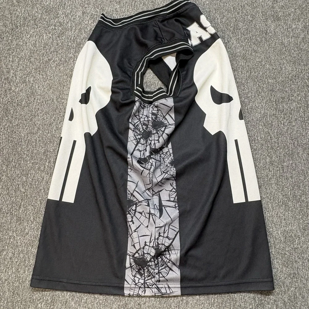Marvel The Punisher Castle Basketball‎ Jersey ~ Men's S Black Mesh Comics